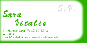 sara vitalis business card