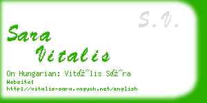 sara vitalis business card